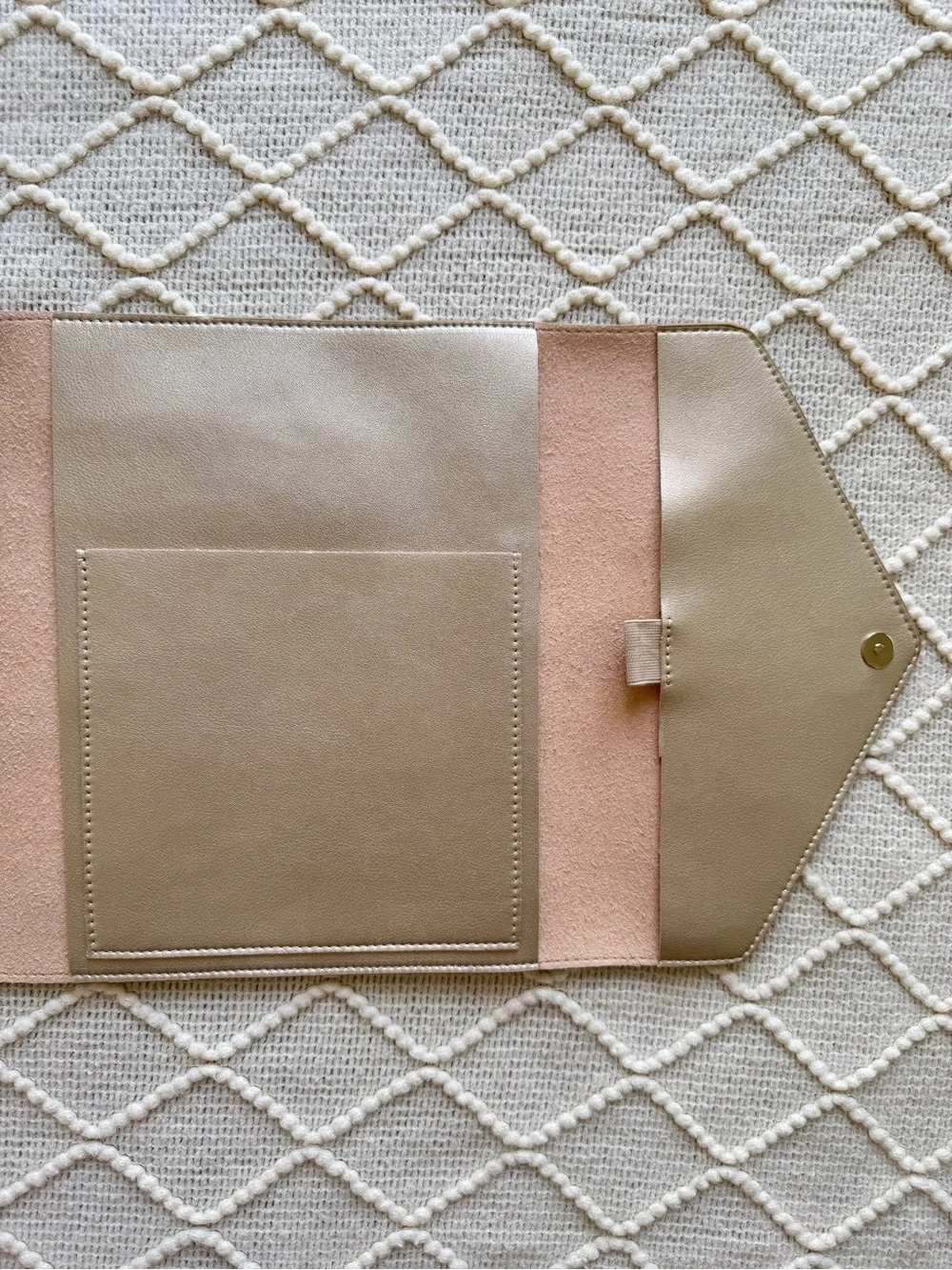 Erin Condren Vegan Leather Coiled Notebook Planner Folio Organizer Champagne